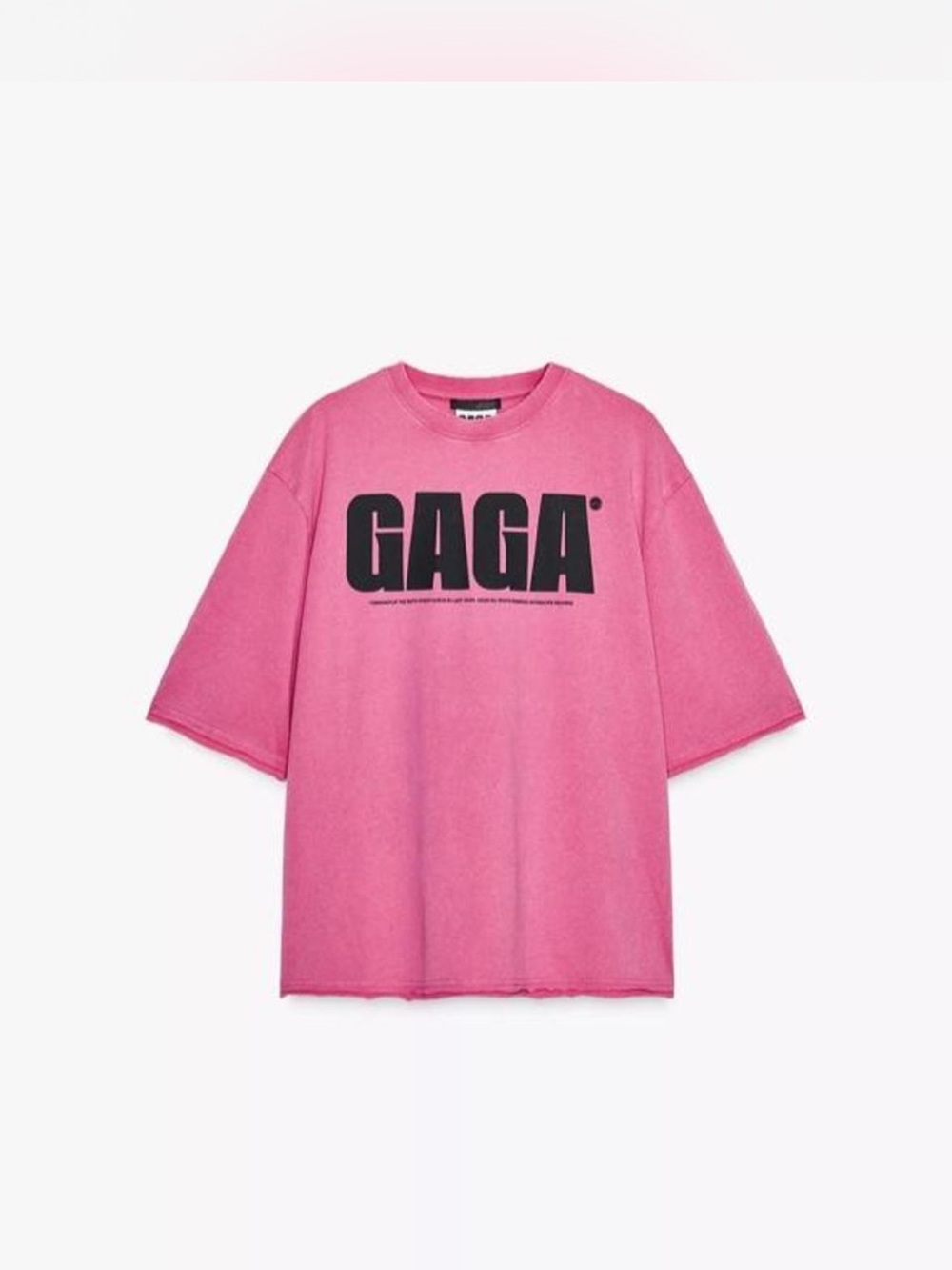 Zara Pink 'GAGA' Graphic Short Sleeve Tee